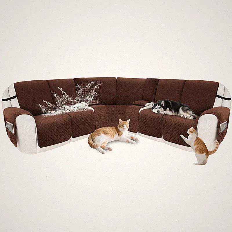 Syjovia Reclining Sectional Couch Covers 100 Waterproof Velvet L Shape Recliner