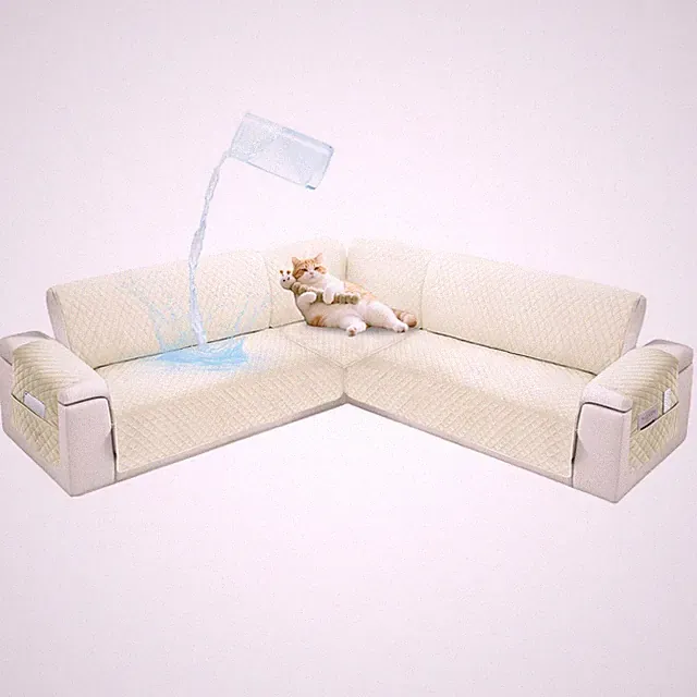 SYJOVIA Sectional Couch Covers for Dogs 100% Waterproof Corner L Shaped Sofa...