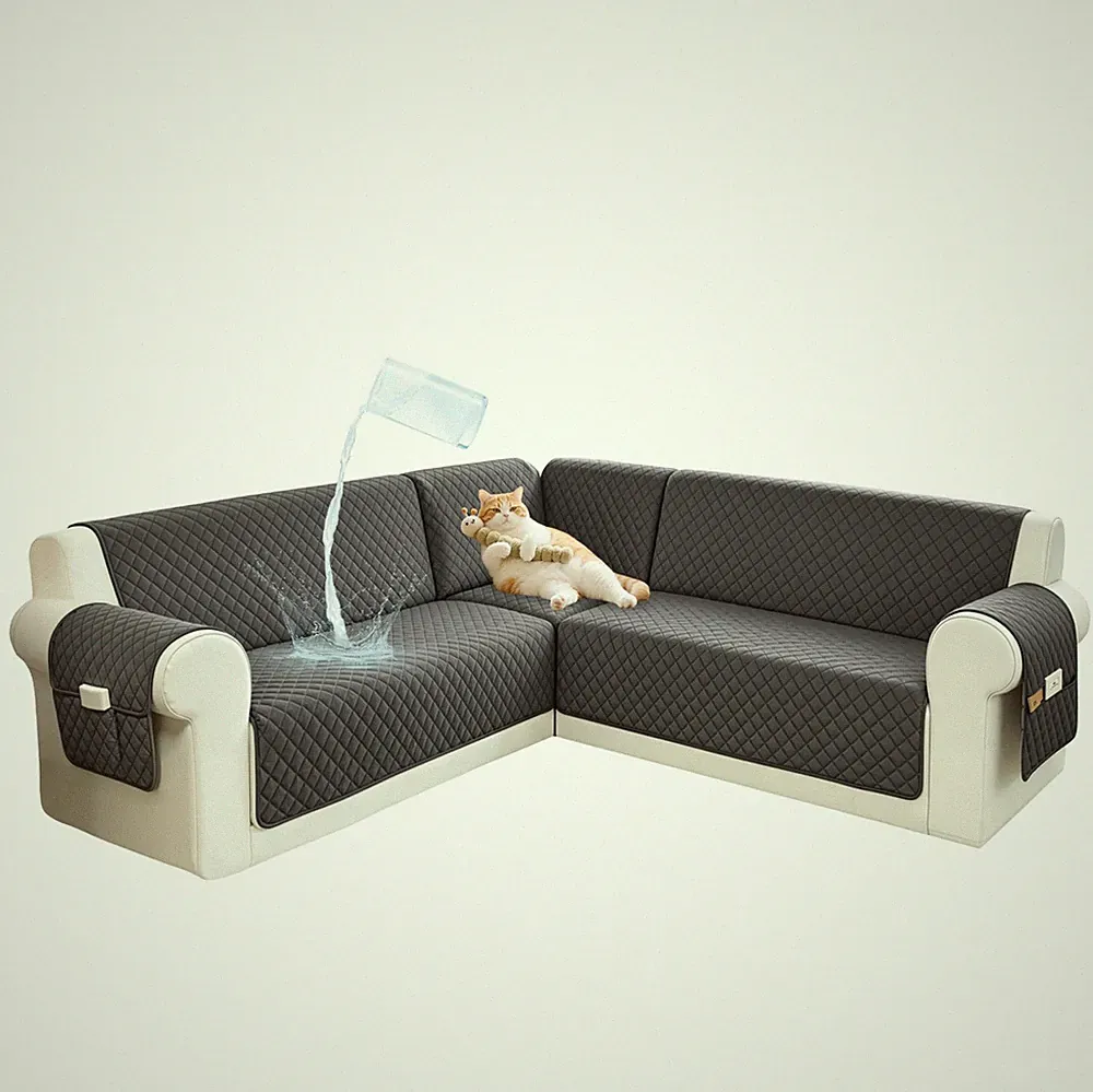 SYJOVIA Sectional Couch Covers for Dogs 100% Waterproof XX-Large, Dark Gray
