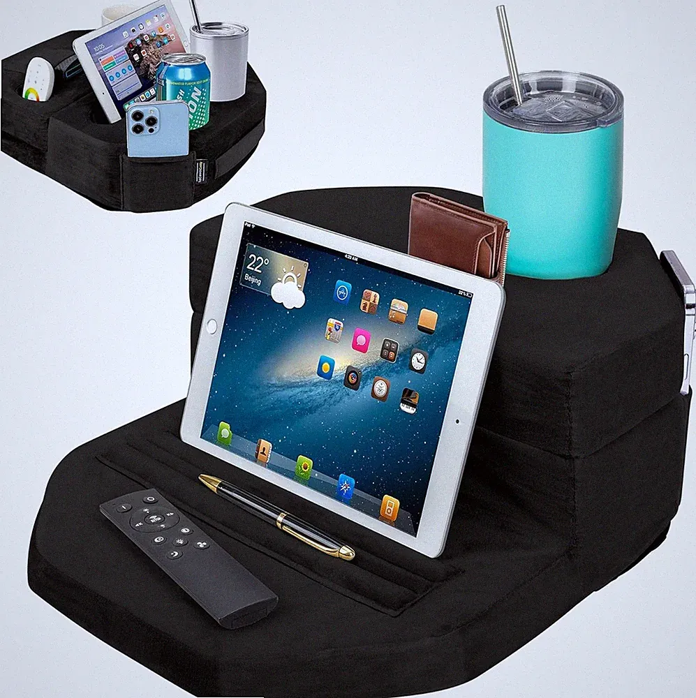 TabCouchCaddy Octagonal Couch Cup Holder Tray Pillow - Bed, Couch Caddy, Sofa, R