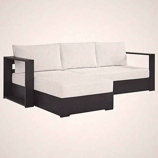Tahoe 2-Piece Left-Facing Chaise Sectional Sofa Set in Gray White