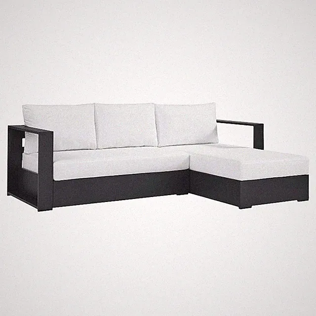 Tahoe 2-Piece Right-Facing Chaise Sectional Sofa Set in Gray White