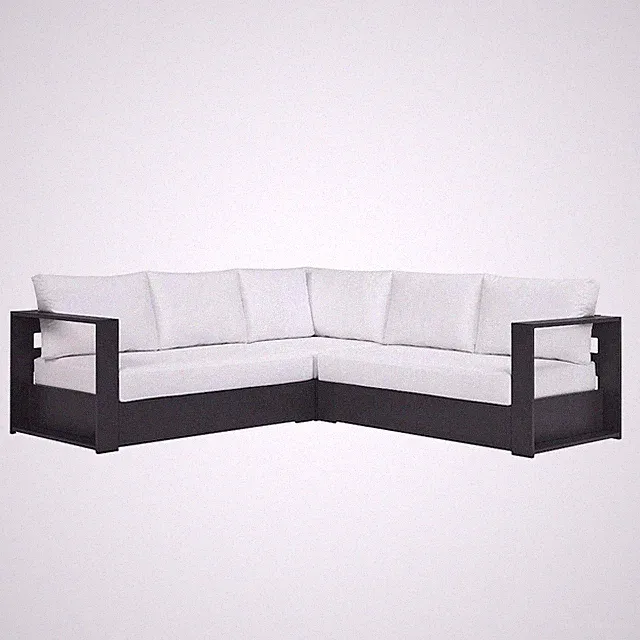 Tahoe 3-Piece Outdoor Patio Powder-Coated Aluminum Sectional Sofa Set