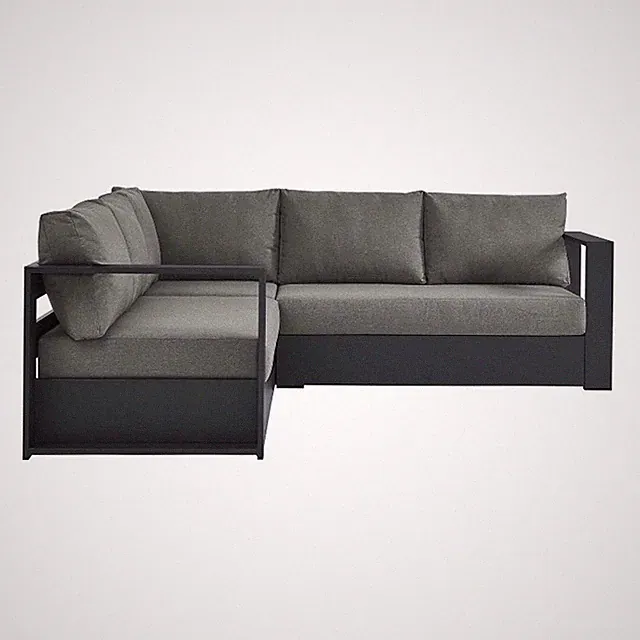 Tahoe 3-Piece Sectional Sofa Set in Gray Charcoal