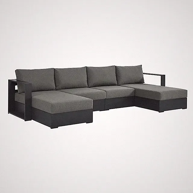 Tahoe 4-Piece Sectional Sofa Set in Gray Charcoal