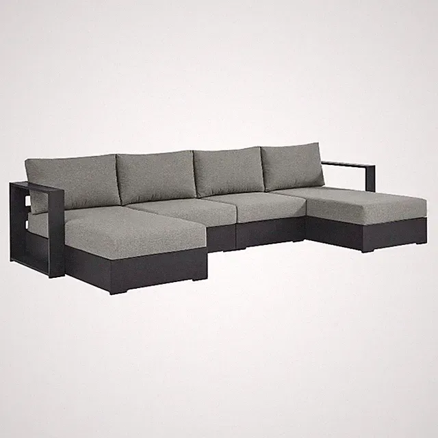 Tahoe 4-Piece Sectional Sofa Set in Gray Gray