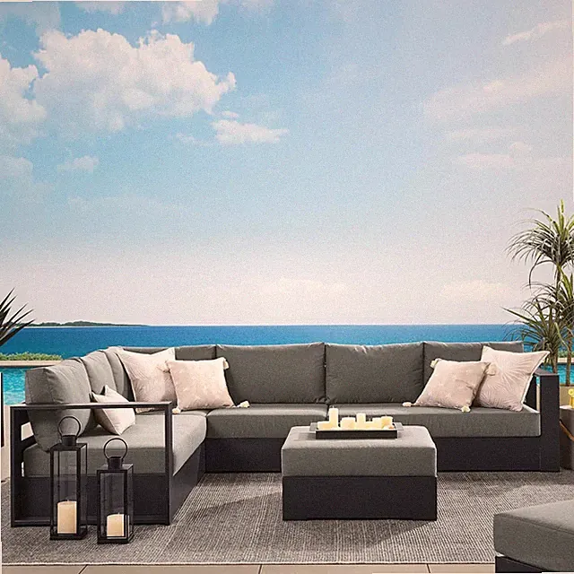 Tahoe 5-Piece Modular Outdoor Patio Sofa Set with Weather-Resistant Cushions