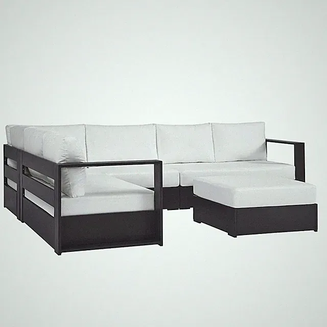 Tahoe 5-Piece Outdoor Patio Powder-Coated Aluminum Sectional Sofa Set