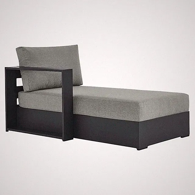 Tahoe Modular Left-Facing Chaise Lounge in Gray Gray