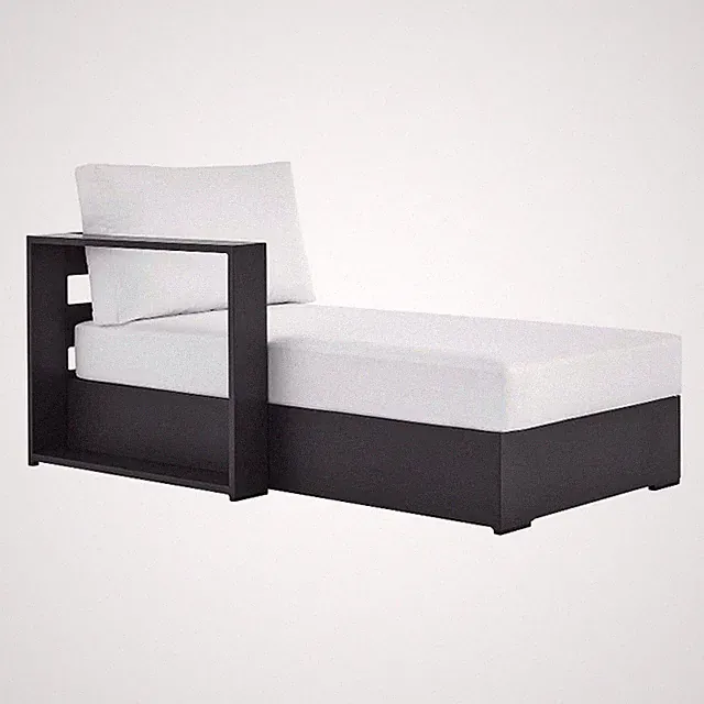 Tahoe Modular Left-Facing Chaise Lounge in Gray White
