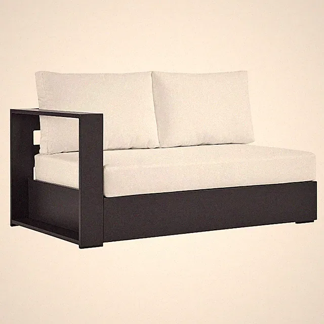 Tahoe Modular Left-Facing Loveseat in Gray White