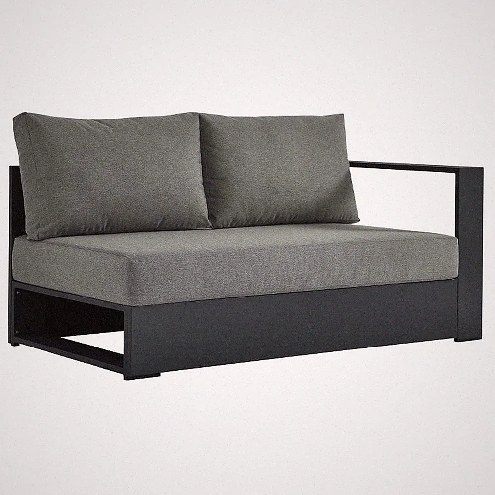 Tahoe Modular Right-Facing Loveseat in Gray Charcoal