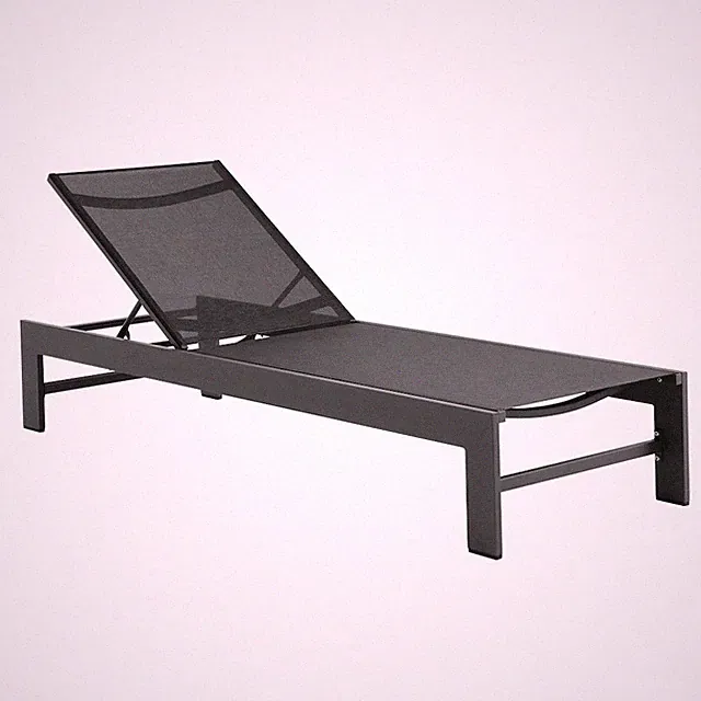 Tahoe Outdoor Patio Mesh and Aluminum Chaise Lounge