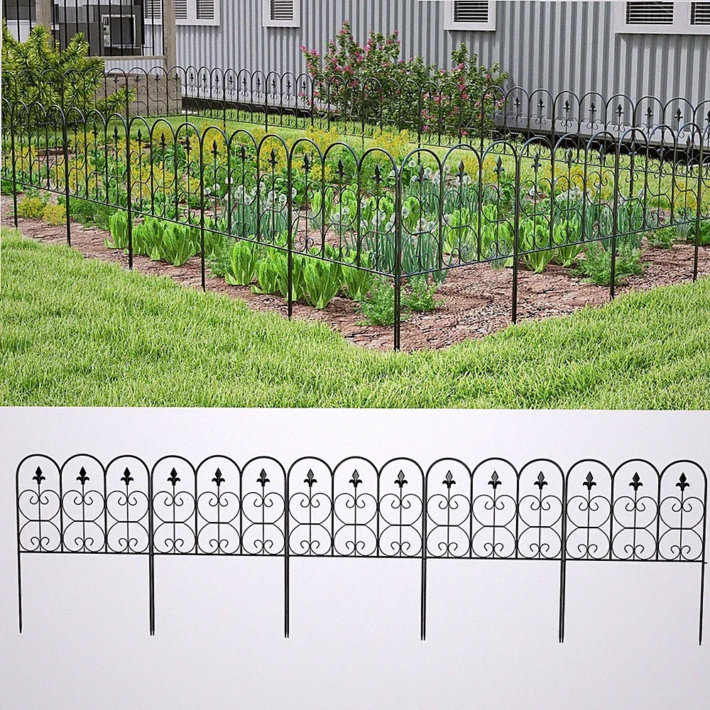 Tall Garden Fencing Rustproof Border Fence Edging Heavy Duty Metal Panels 5 Pack