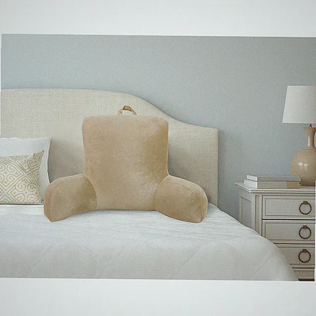 Tan Micro Polyester Plush Lounge Pillow Backrest Home Dorm Room Seating