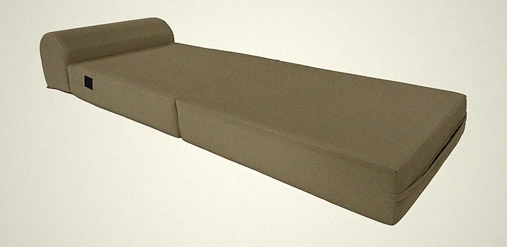 Tan Sleeper Chair Folding Foam Beds, Lounger Studio Sofa Bed 6 x 24 x 70