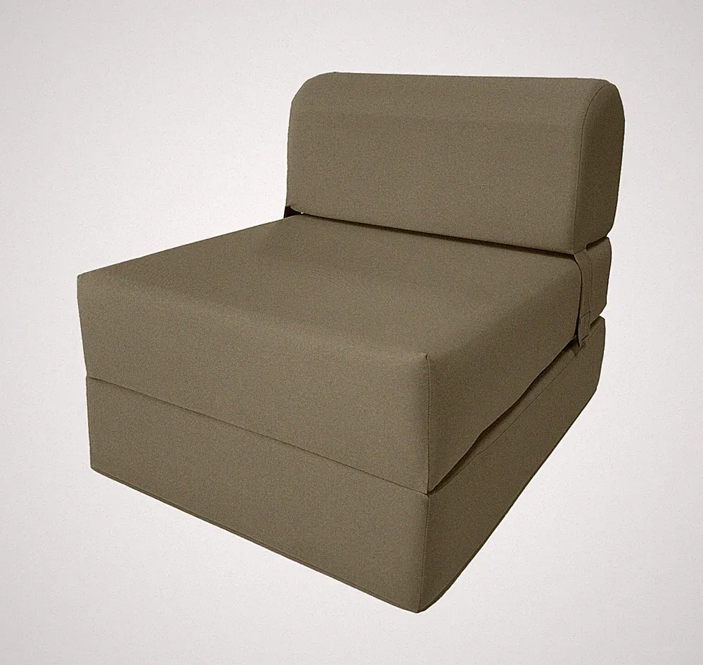 Tan Sleeper Chair Folding Foam Beds, Lounger Studio Sofa Bed 6 x24x 70