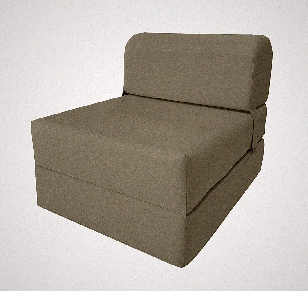 Tan Sleeper Chair Folding Foam Beds, Portable Sleepover Sofa Bed 6 x 24 x 70