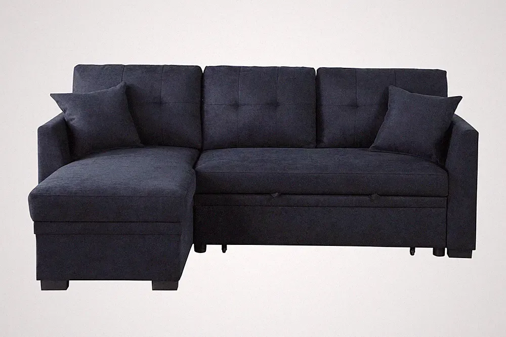 Tanse 81'5" Convertible Sleeper Sectional with Reversible Chaise with USB