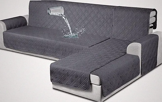 TAOCOCO 100% Waterproof Sectional Couch Covers L Shaped Sofa Small, Dark Grey