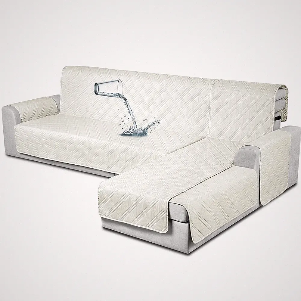 TAOCOCO Waterproof L Shaped Sectional Couch Covers 3pcs Large Off White