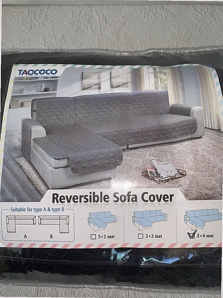 TAOCOCO Waterproof Sectional Couch Covers L Shaped Sofa Covers X Large Black