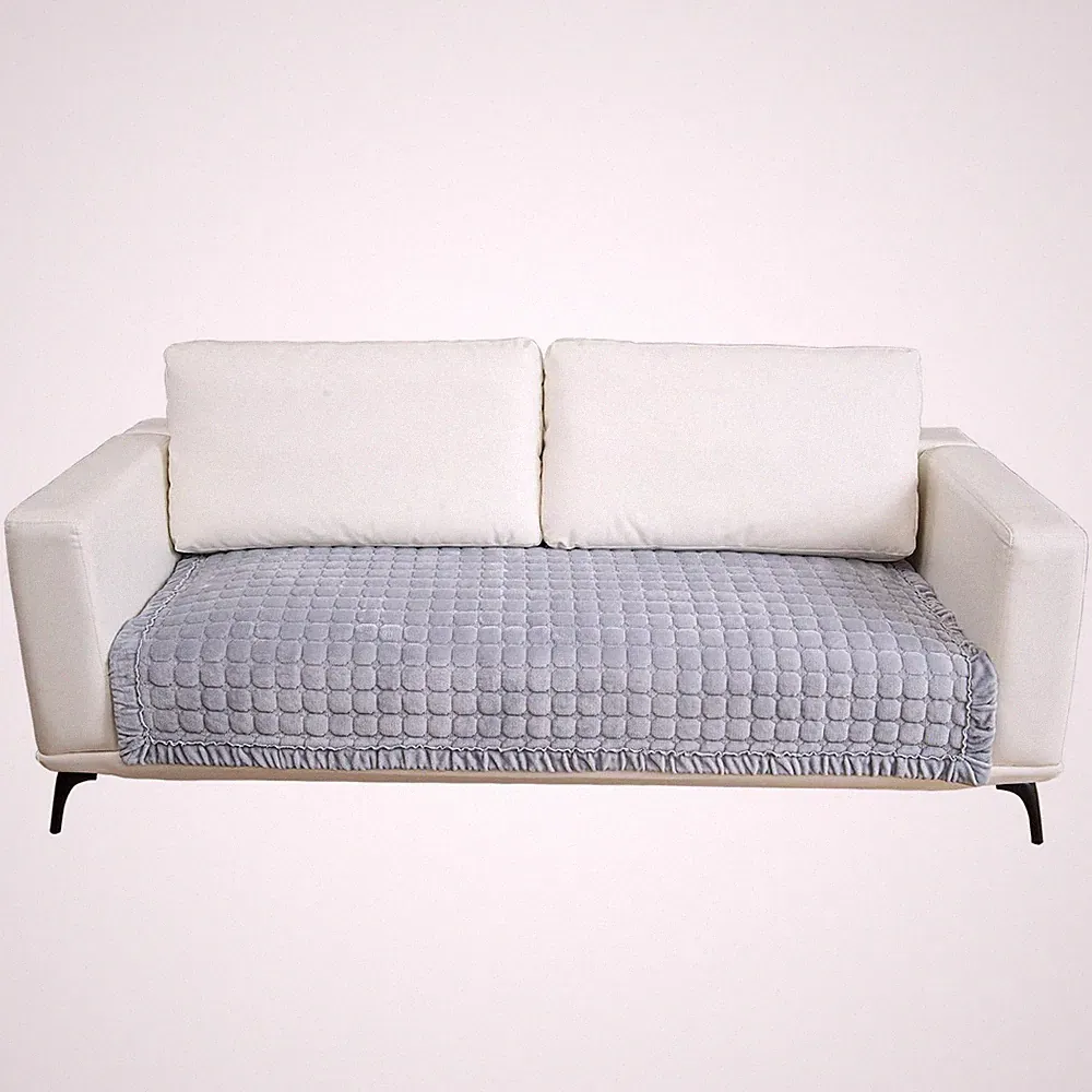 TAOMOCASTL Velvet Sectional Couch Cover Non Slip Sofa Protector Gray 36x36