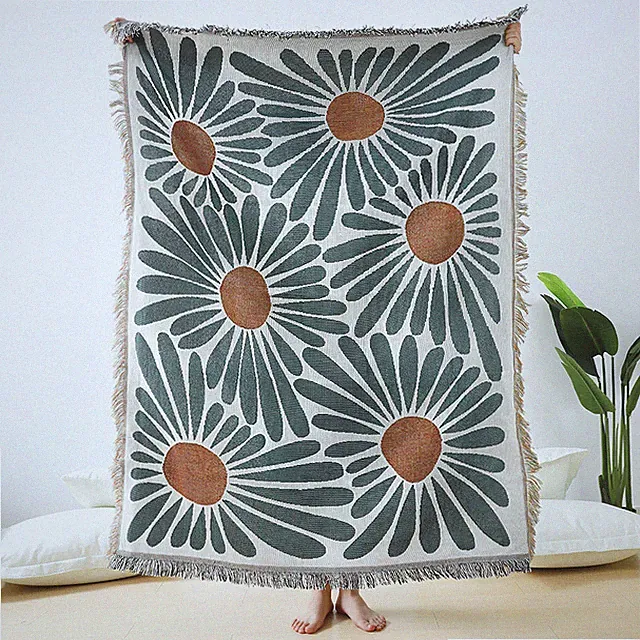 Tapestry Throw Blanket Sofa Bed Covers Soft Cotton Picnic Blanket 130*160CM