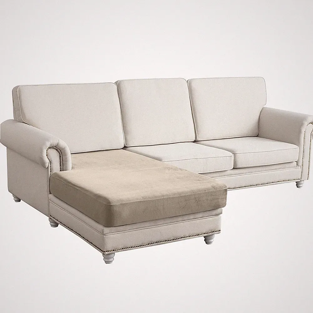 Taque Couch Cover Velvet Chaise Cushion Cover Sectional Sofas - Elastic
