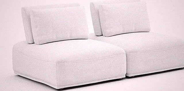 Tatiana Modern Chenille 2-Seater Modular Sectional Sofa with Adjustable Backrest
