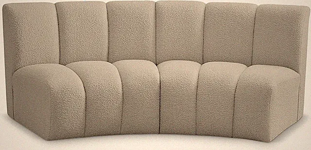 Taupe 2Pc Modular Sectional Sofa with Deep Channel Tufting - Modern Design