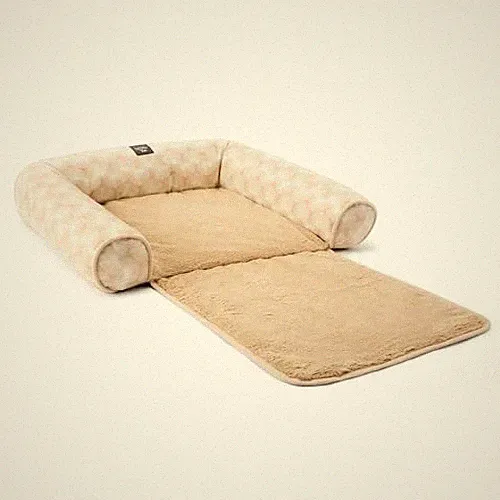 TAUPE - NICOLE MILLER NEW YORK PET KENDALL FLUTED GEO COZY COUCH PROTECTOR PET