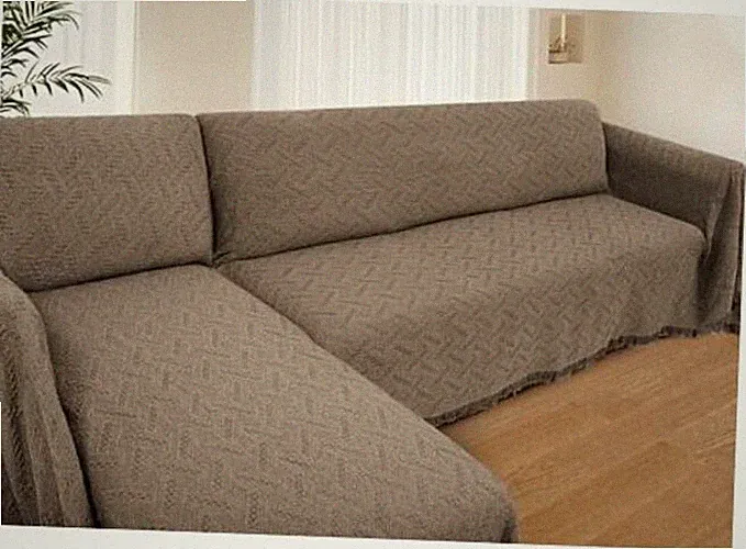 Taupe Sectional Couch Covers - X-Large - Taupe L Shaped Sofa Cover