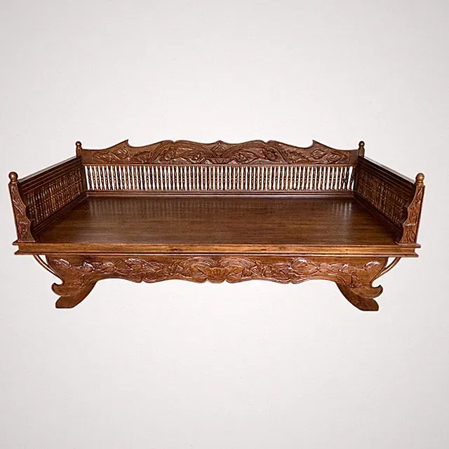 Teak Twin Daybed Hand Carved / Hand Made In Thailand - VERY HEAVY