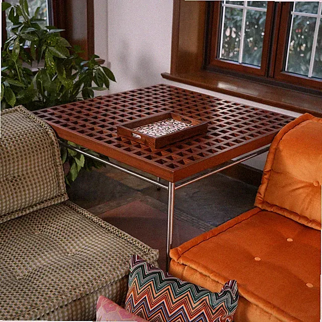 Teak Wood Coffee Table for Mah Jong Modular Sofa Couch Custom Outdoor Indoor