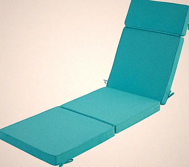 Teal 72" Outdoor Chaise Lounge Cushion - Water-Repellent, 4-Section Design