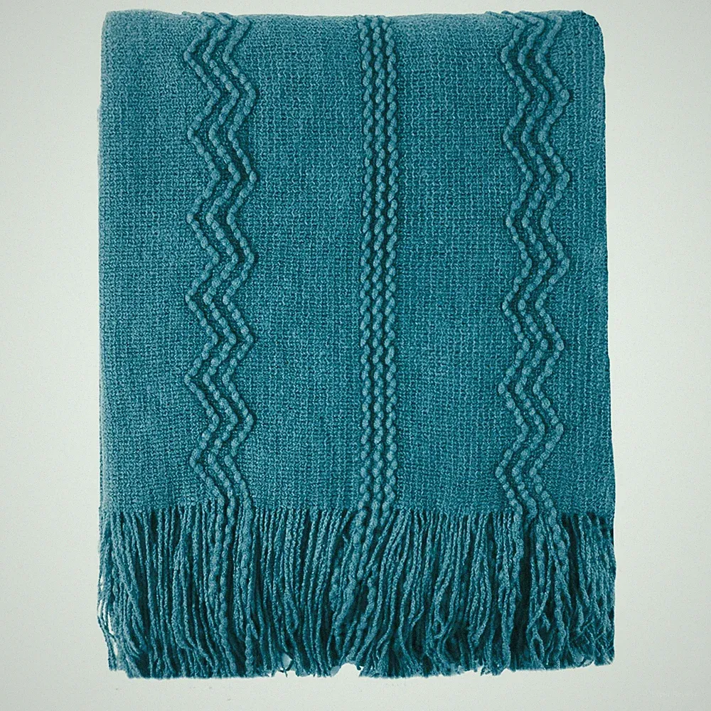 Teal Blue Throw Blanket 50x60 Inch Decorative Couch Sofa Bed Decor