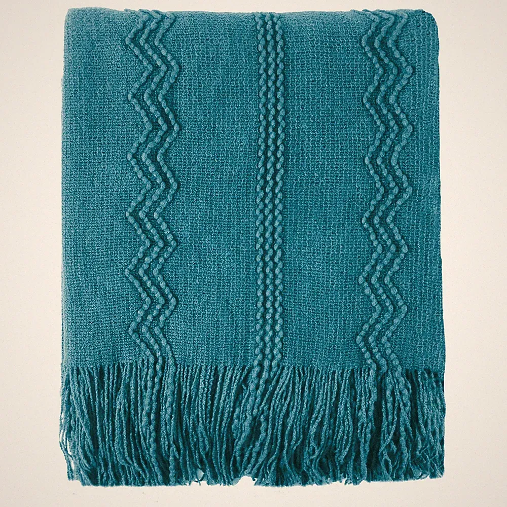 Teal Blue Throw Blanket Decorative Sofa Bed Room Couch Home Decor 50x60 Inch