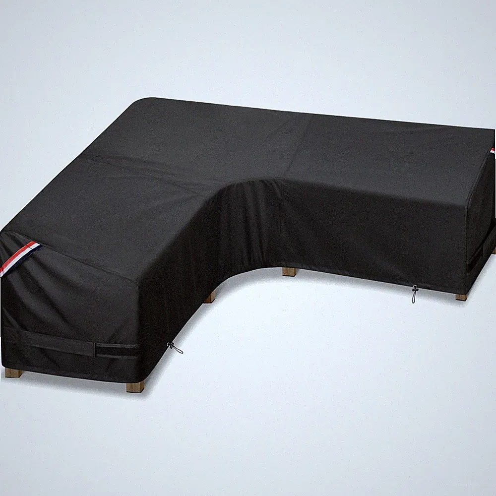 Tear-Resistant V-Shaped Sectional Cover, 85"x85", Black - Ultimate Weather Guard