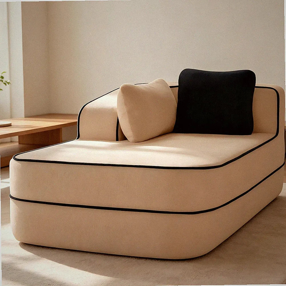 Teddy Velvet Modular Sectional Sofa 32D High-Resilience Sponge Camel