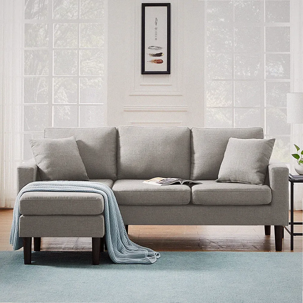 TFC&H Co. 72" Sectional Sofa Left Hand Facing w/ 2 Fabric Pillows- Ships from Th