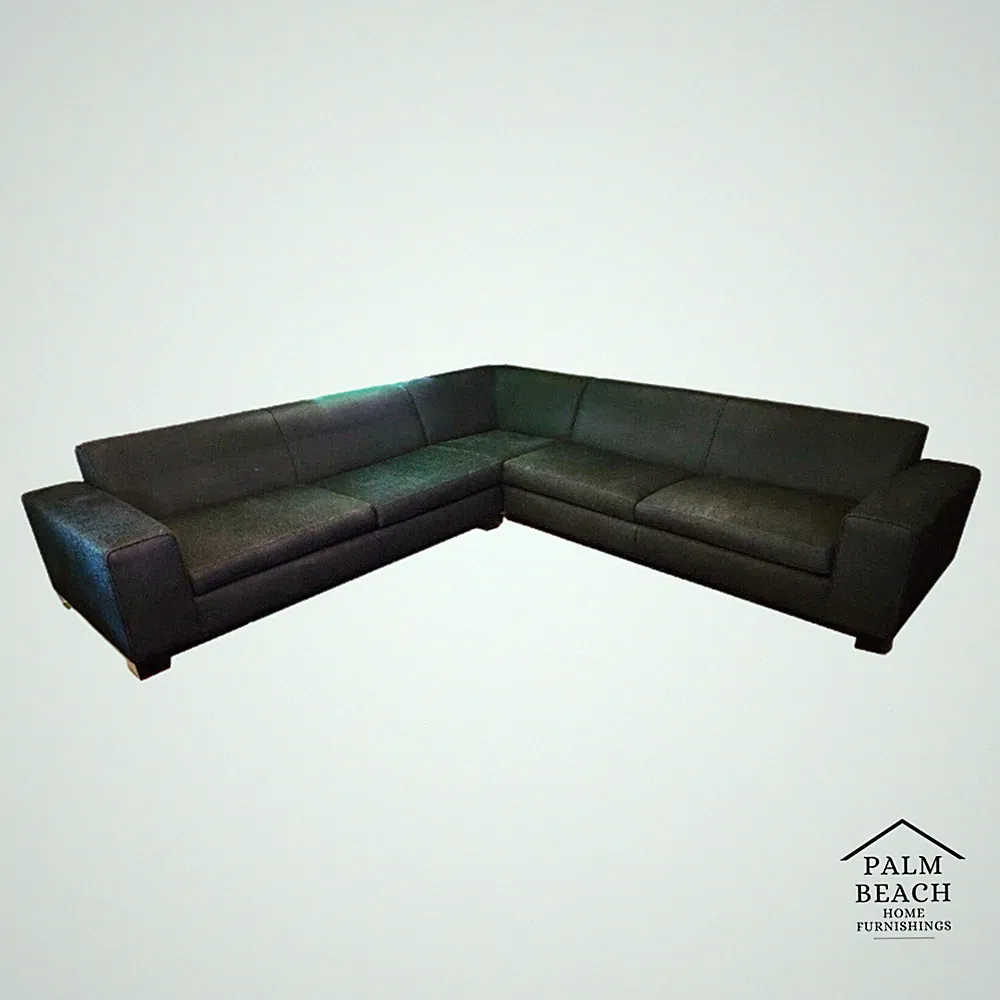 Thayer Coggin MCM Black Linen Sectional Sofa