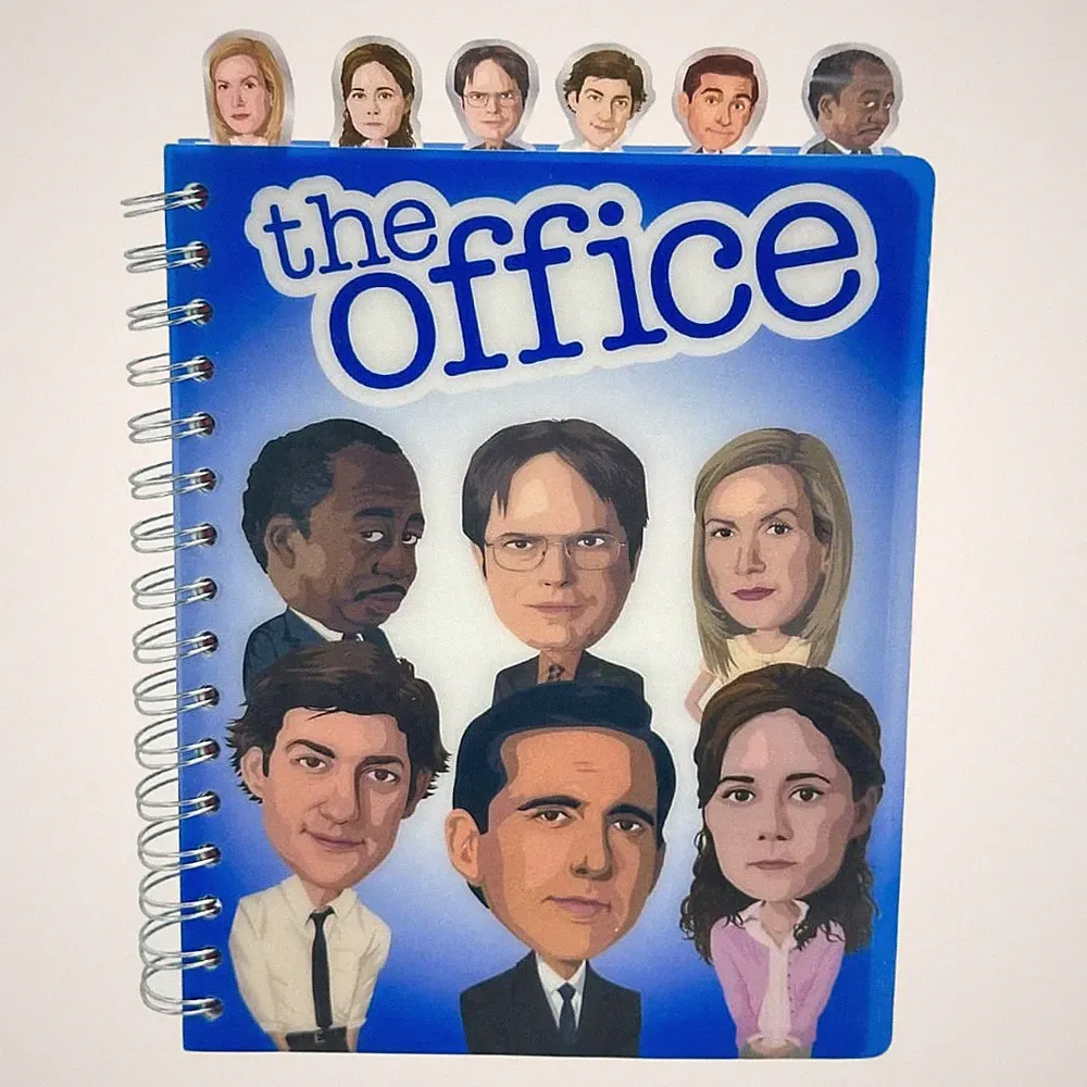 The Office Journal with Character Tabs, Spiral Binding and Flexible Plastic C...