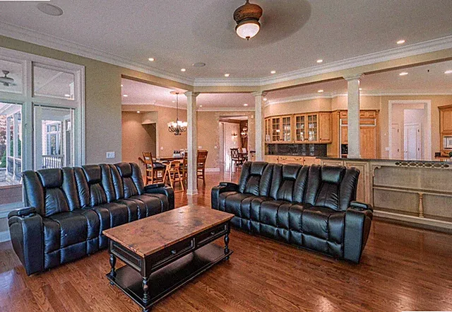 theater leather reclining couch