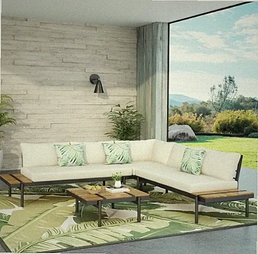 THEO 5 SEATER SECTIONAL SOFA SET WITH CUSHIONS