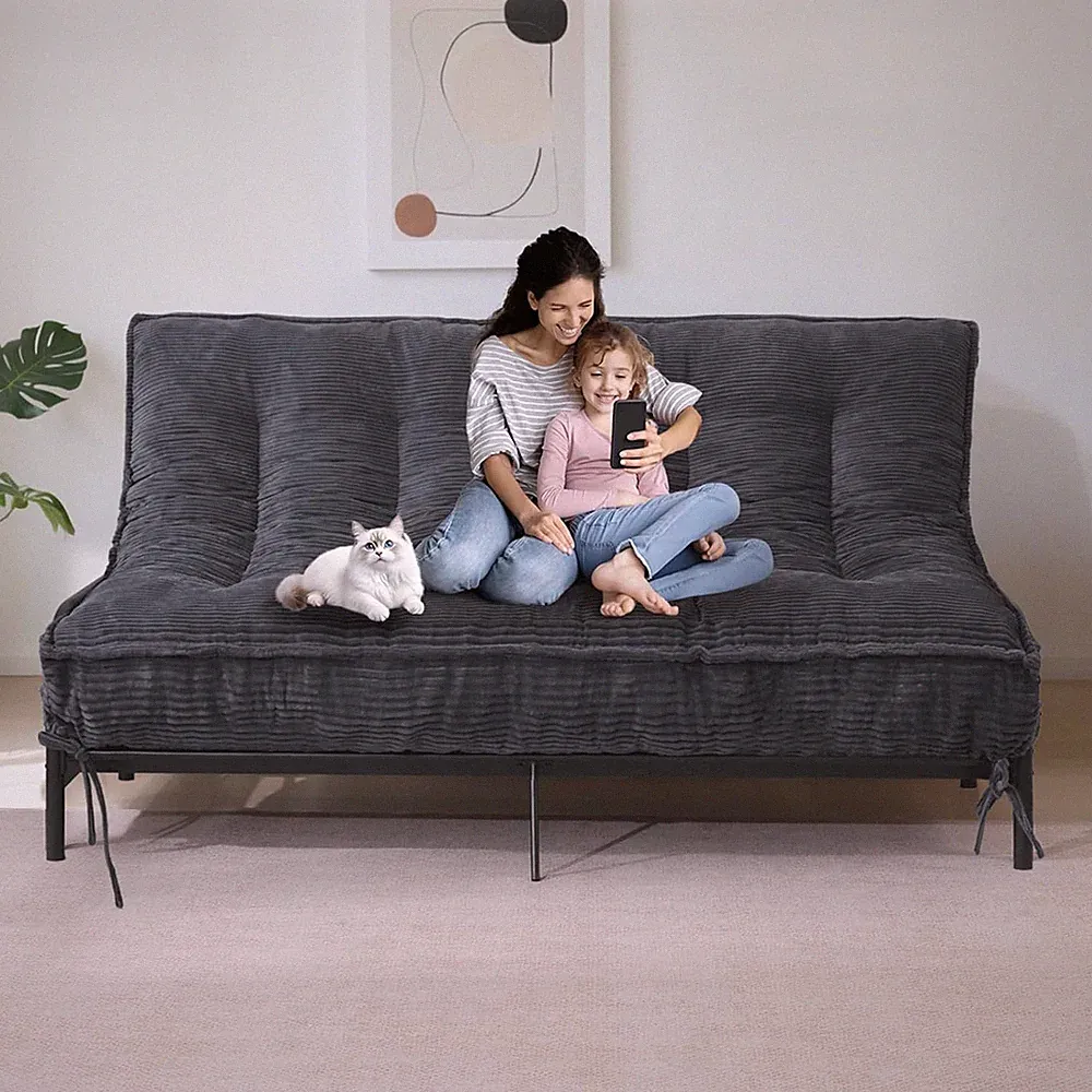 Thick 8" Full Size Futon Mattress - Medium Firm Sleeper Sofa Bed, Roll Up Design