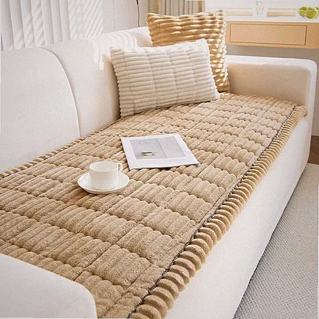 Thick Corduroy Couch Cover Non-Slip Pet Sofa Protector Quilted Cushion Mat