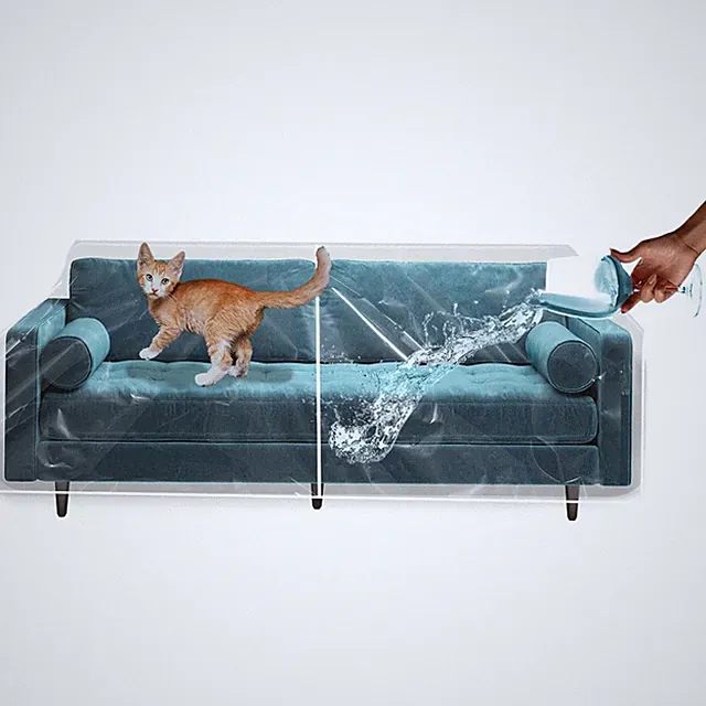 Thick Crystal Clear Heavy-Duty Water Resistant Sofa/Couch Cover - Perfect for...