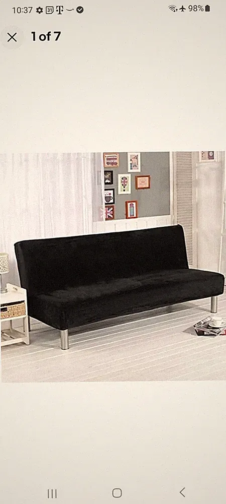 Thick Plush Futon Cover Stretch Armless Sofa Bed Slipcover Soft Couch Sofa