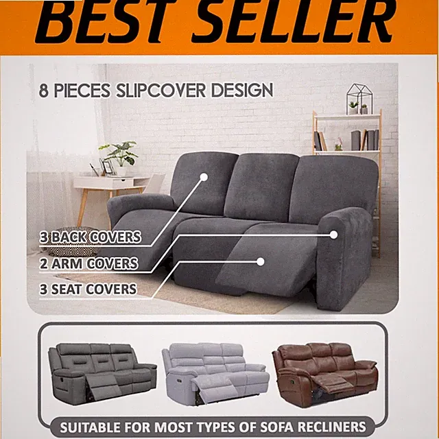 Thick Velvet Reclining Sofa Protectors
